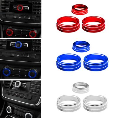 Estilo de carro Para Mercedes Benz Classe A B C E GLK GLA CLA GLE ML GL AMG Decoração de botão de volume do Ar Condicionado capa adesivo