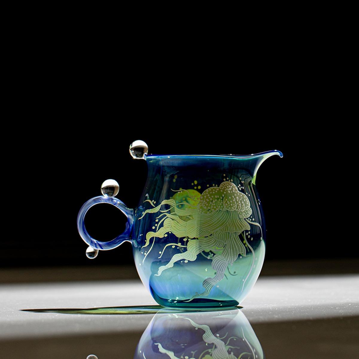 Glass Fairness Cup Blue New Chinese Style Teapot Tea Accessories Clear Thickened Gongdao Cup for Home Office Tea Ceremony 180ml синий