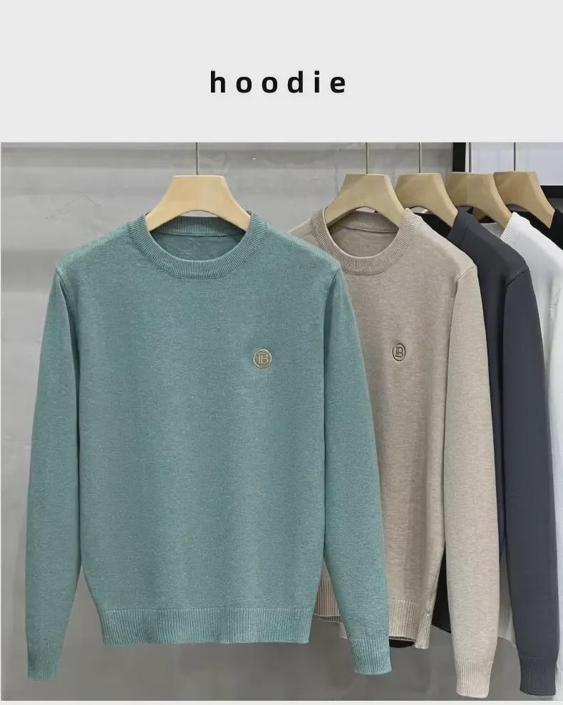 2023 Men's Light Luxury Autumn/Winter Sweaters - European & American Fashion, Warm Round Neck Casual Wear