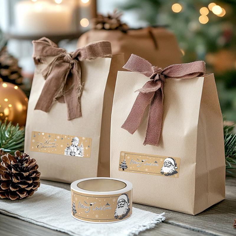 250Pcs/Roll Merry Christmas Stickers For Gifts Decorative Envelope Seal Stickers For Holiday Cards Present Box Party Favors
