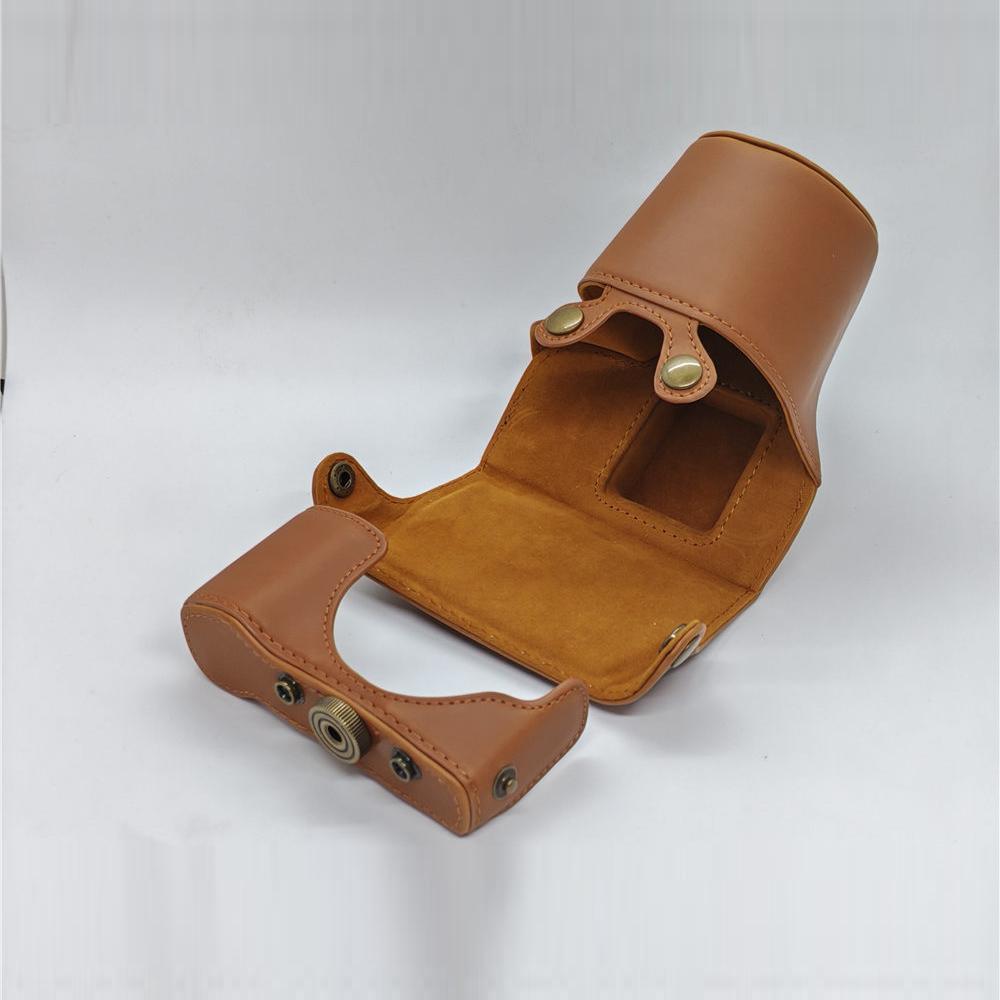 Torba/pokrowiec na aparat z PU skóry dla Olympus EPL7 EPL8 EPL9 E-PL7 E-PL8 E-PL9 Pełne pokrycie korpusu z paskiem