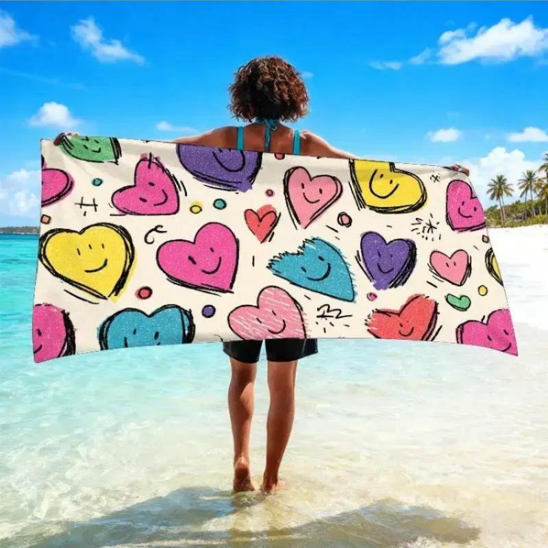 

1pc Charity Love Bazaar Theme Beach Towel, Charity Bazaar Festival Beach Towel, Memphis Style,Flow State Zone, Emotional Palette W40*H60(CM)