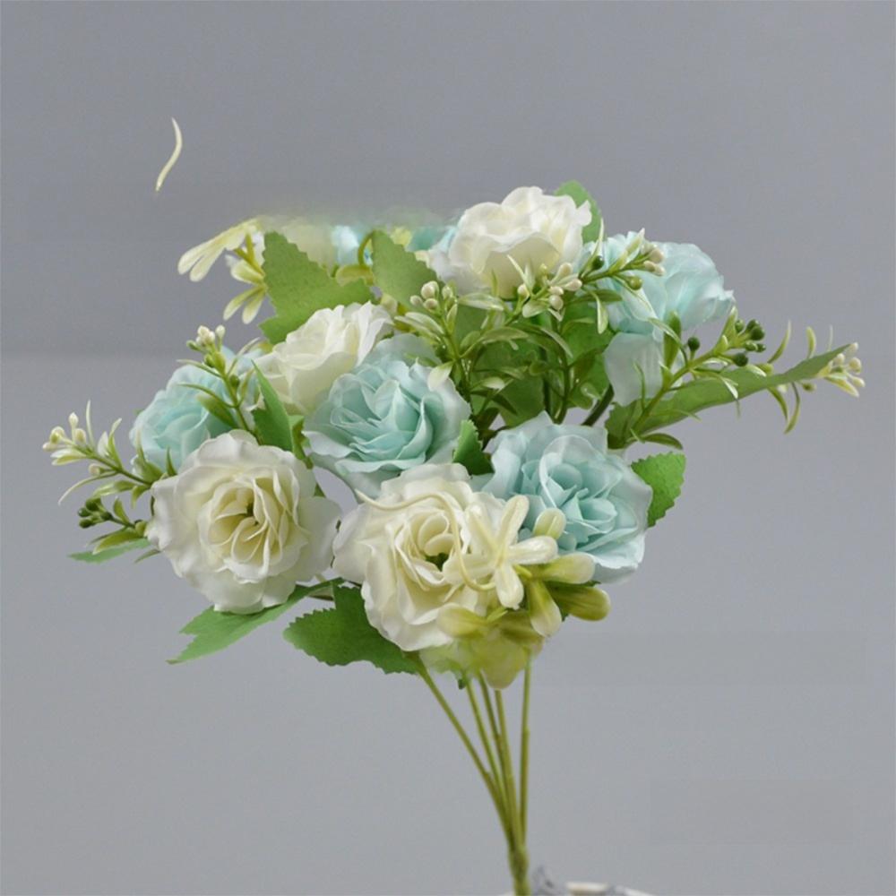 Realistic 10 Heads Artificial Rose Bouquet 32cm Silk Western-Style Floral Decor Artificial Flowers Home Decor