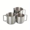 Edelstahl Campingbecher Outdoor Wandern Reisen Tee Kaffee Bier Tassen mit klappbarem Griff Wasserflasche.