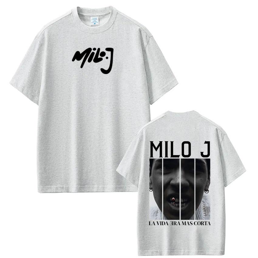 Rapper Milo J La Vida Era Mas Corta Album Tshirt Unisex Women Harajuku Tshirts Summer Loose Casual Cotton Vintage Tshirt Tops