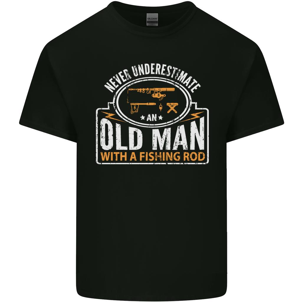 An Old Unisex With a Fishing Rod FisherUnisex Unisexs Light Cotton TShirt