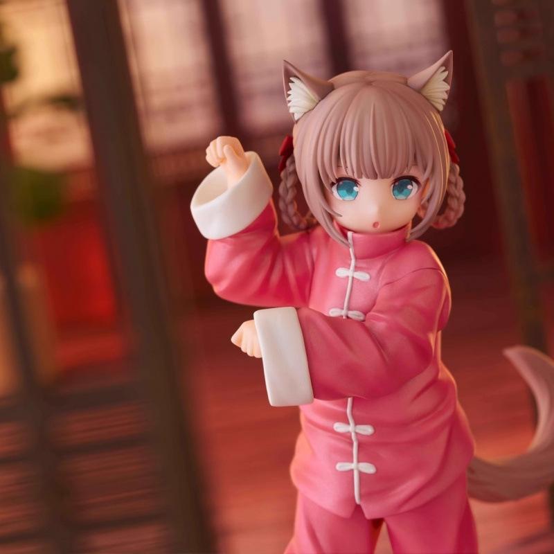 Soybean Powder Dress-up Series Cheongsam Kung Fu Guofeng Cheongsam Soybean Powder Figure My Cat Beautiful Girl Doll Ornament