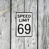 Vintage Metal Wall Art Speed Limit 69 Sign Garage Bar Decor