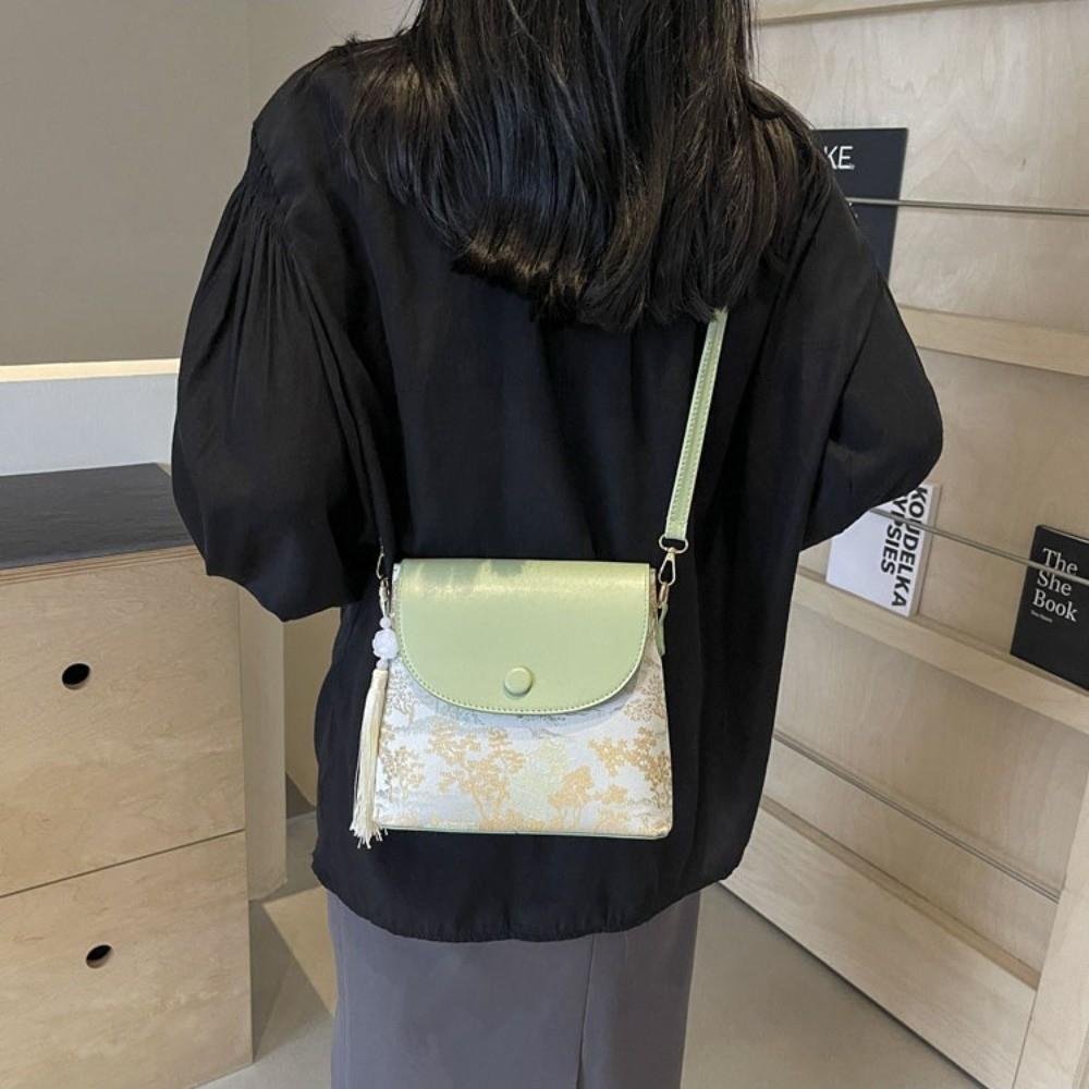 Versatile Chinese Style Crossbody Bag PU Leather Cheongsam Bag Embroidered Purses  Shopping