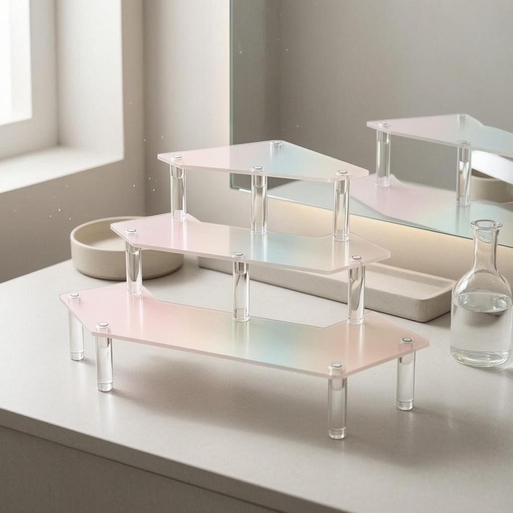 Three-Tier Acrylic Display Storage System Saving Countertop Organizer