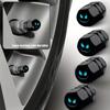 Paquete de 4 Tapones de Válvula de Neumático Negros Antirrobo Cubiertas Universales de Núcleo de Válvula de Neumático de Coche de Aluminio