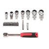 20 Pcs Ratchet Wrench Set Interchangeable 180 Degree Rotating Flex Head Wrench Screwdriver Bit Kit