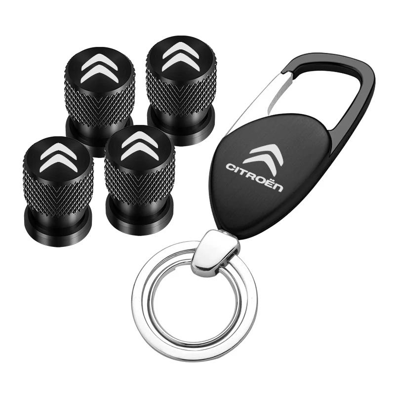 for Citroen C4 C3 C5 C1 C2 Berlingo C-Elysee C4-Picasso Car Wheel Tire Valve Dust Lever Air Cap Keychain Keyring Accessories