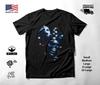 Blue Spade Jester Skull T-Shirt Black Unisex S-2XL