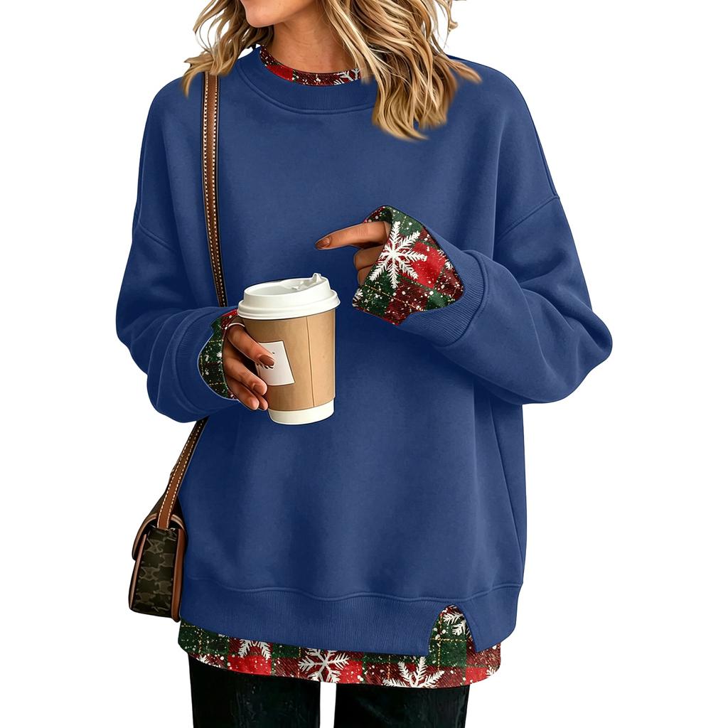 Women's Casual Printed Long Sleeve Sweatshirt with Design, Loose Fit Pullover Top