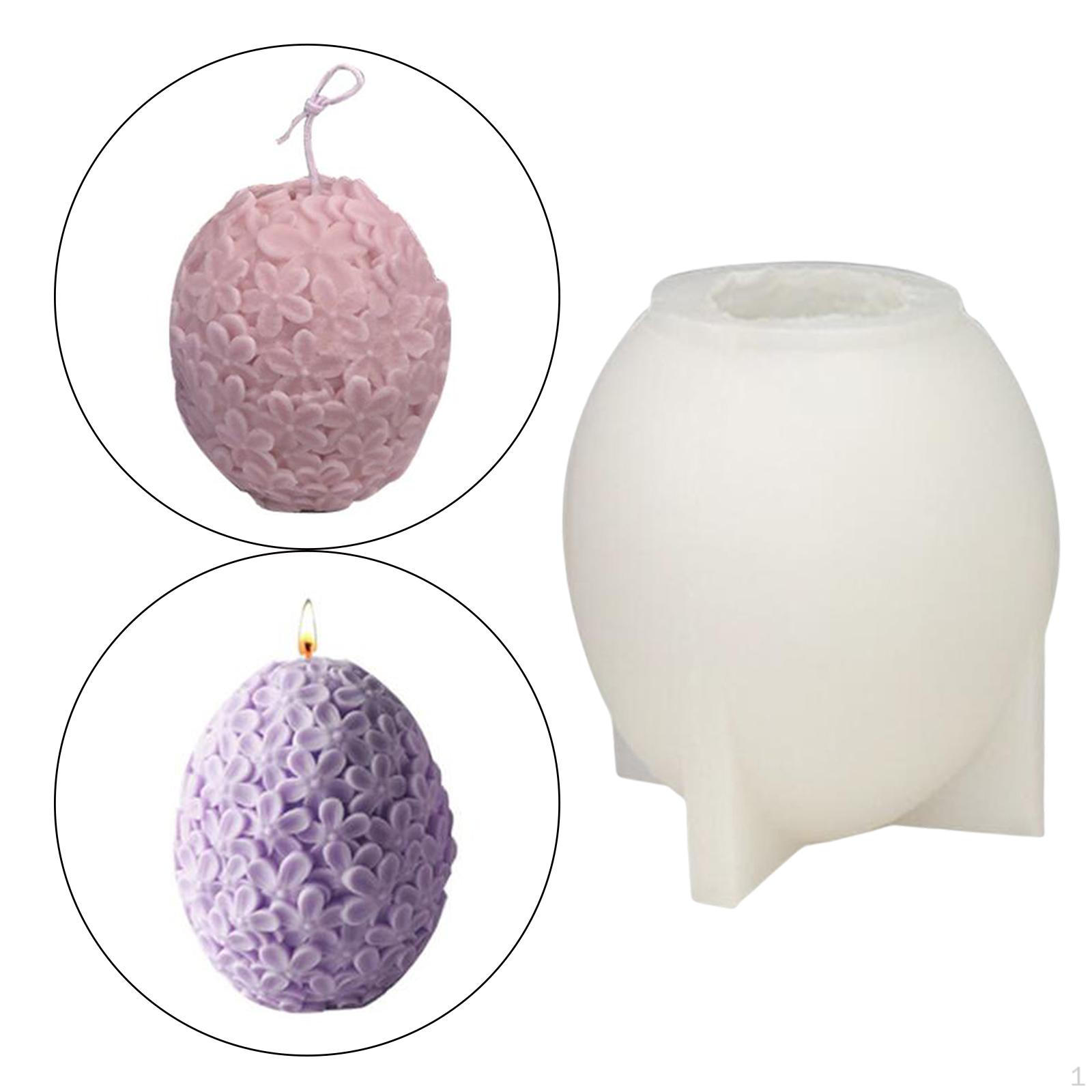 

3D Egg Flower Ball Candle Silicone Model Epoxy Resin Casting Craft Making Plaster Decor 110mmx128mm