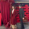 Autumn & Winter Red Wool Coat: Chinese-Style Wedding & Engagement Dress