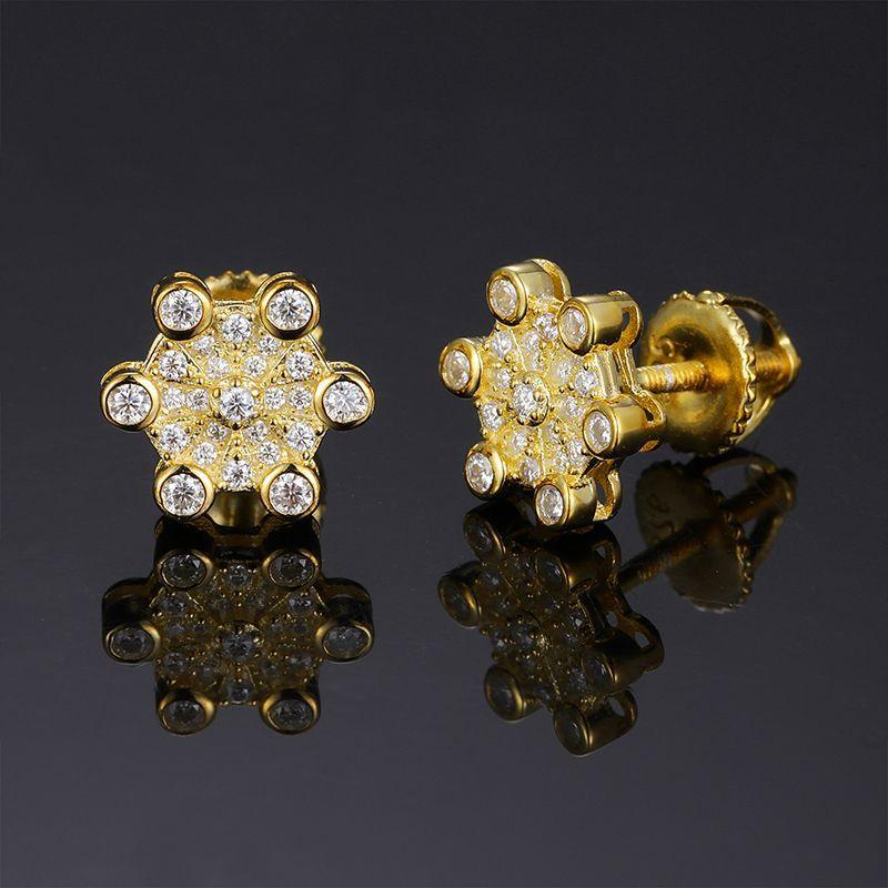 Fashion Stud Earrings 18K Gold Plated Sterling Silver 925 Hoop Earrings Gemstone Moissanite Piercing Men Women Tarnish Earrings
