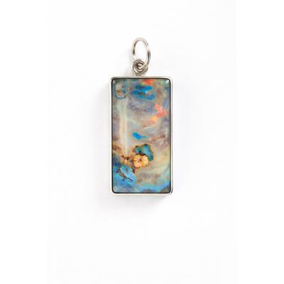 Rare Quality Natural Opal 28 Ct Emerald Pendant 925 Sterling Silver Certified