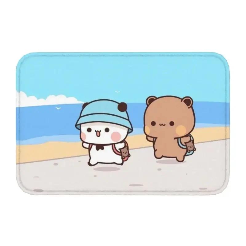 

Коврик придверный Mochi Cat Peach и Goma для входной двери, для улицы, для кухни, для ванной, коврик для туалета 40X60cm