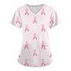 V-Neck Short Sleeve Nursing Scrub Top Women Fashionable Casual Workwear With 3D Print Design Slim Fit 2025 Collection