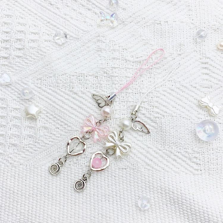 Unique Heart Phone Charm Butterfly Krychain Keyring for Girls Backpack and Bag