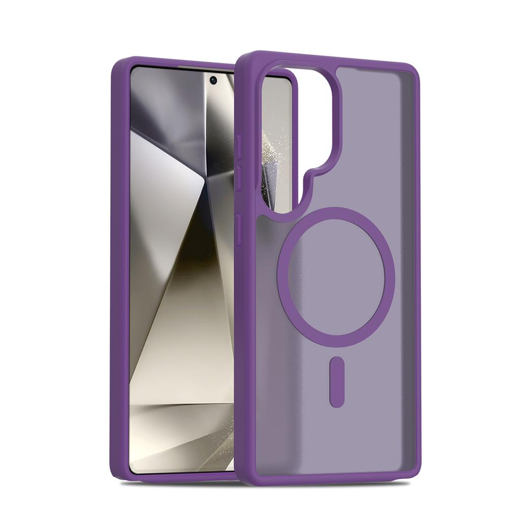 Applicable To Samsung S26Ultra Silver Shield Magnetic Mobile Phone Case S25Ultra Anti-drop S24Ultra Protective Case