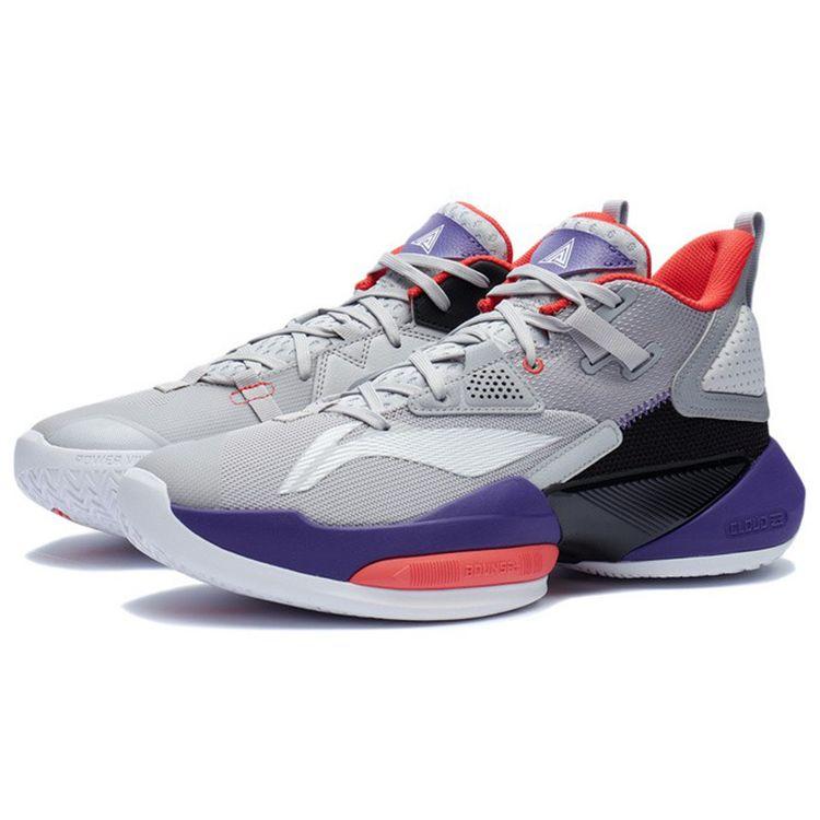 Li Ning Air Strike 8 Shock Absorption Anti-Slip Wear-Resistant Mid-Top Basketball Shoes Men Basketball Shoes Micro-Crystal-Gray ABPR035-1