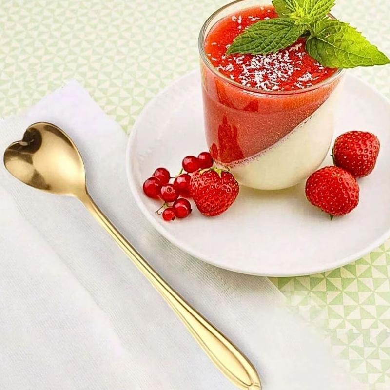 10Pcs Gold Stainless Steel Flower Shaped Spoons Design Rust Resistant Reusable For Coffee Dessert