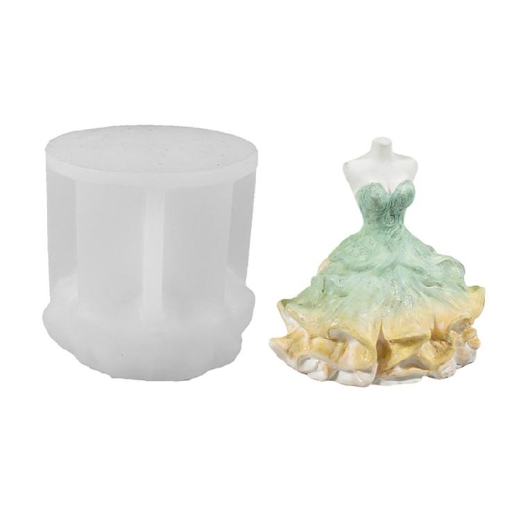 

Wedding Dress Silicone Candle Molds Multipurpose Silicone Mould Baking Tool for Candle Soap Chocolate Wedding Decoration 1