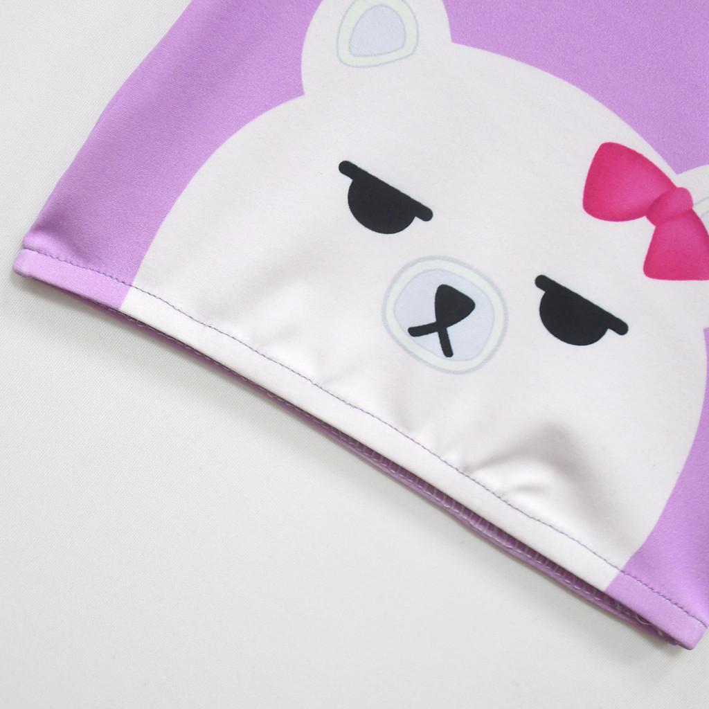 Kids Girls Swimwear Mira Bear Print Swimsuit Top Skirt Sets