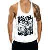 Gilet Estivo da Uomo Senza Maniche Slim Fit Stampa Lettere Hip Hop Morbido Elastico Scollo a U Assorbimento Sudore Casual Fitness Palestra Canottiera da Uomo