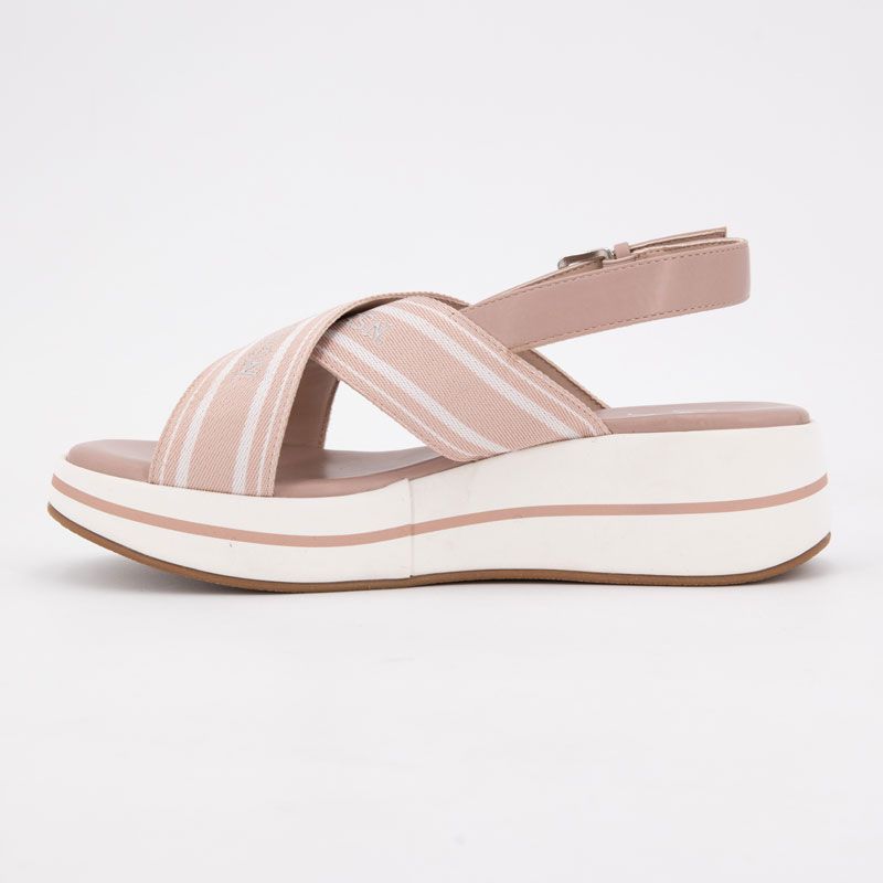 Sandales tissu à rayures semelle épaisse Femme US POLO