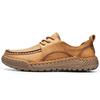 Men's Hand-stitching Leather Shoes Low Top Lace Up Casual Sneakers Driving Shoe Breathable Leather Loafers Moccasins