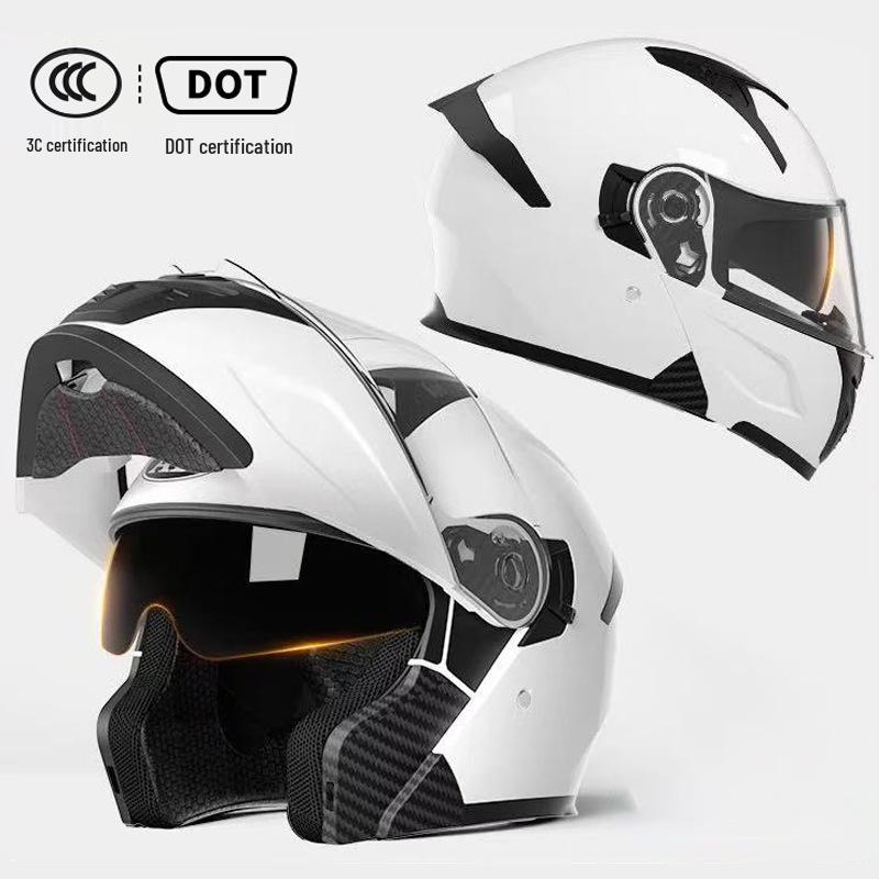 3C Certified Flip-up Motorcycle Helmet for All-Season Use, Unisex, and Universal Fit for Electric Vehicles.