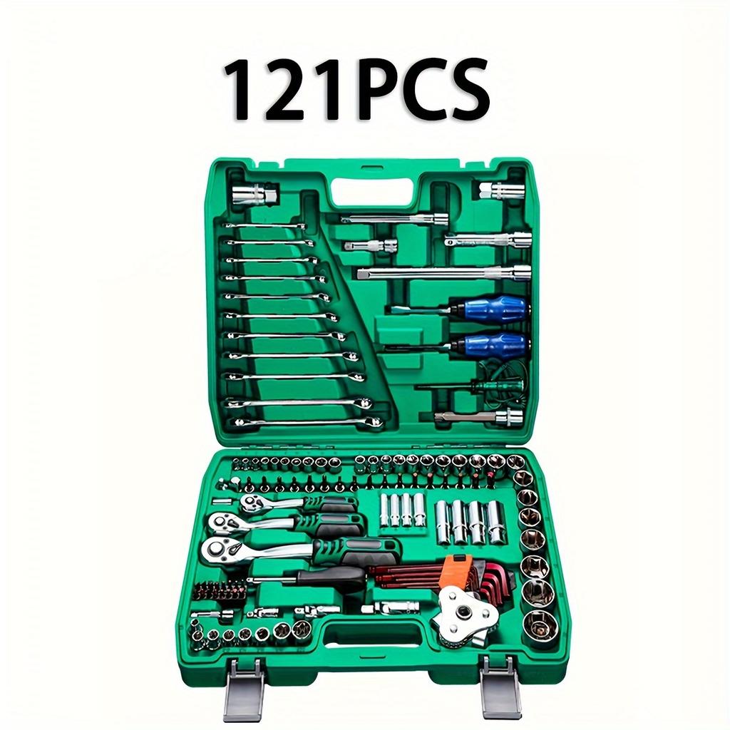 1/2,1/4,3/8 Inch Drive Ratchet Wrench Set,108/121/151pcs Drive Socket Set, With S2 & CR-V Sockets,Metric Hex Bit Socket Set