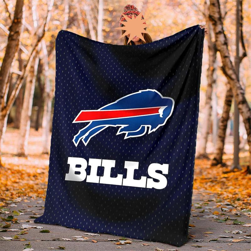 Bills Team Flannel Blanket Soft Warm All-Season Throw, Design for Camping, Car Travel, Hiking Sofa, Bed, Office Perfect Gift for Parties