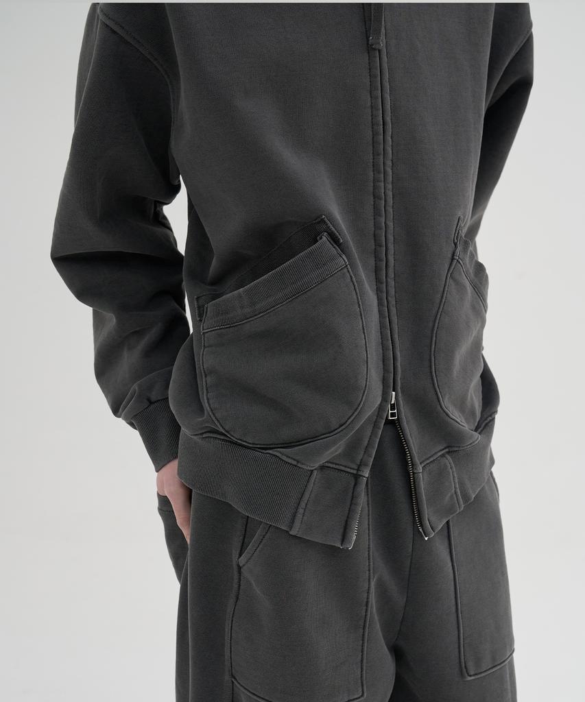 Knouun Faded Sweat Blouson (Charcoal)