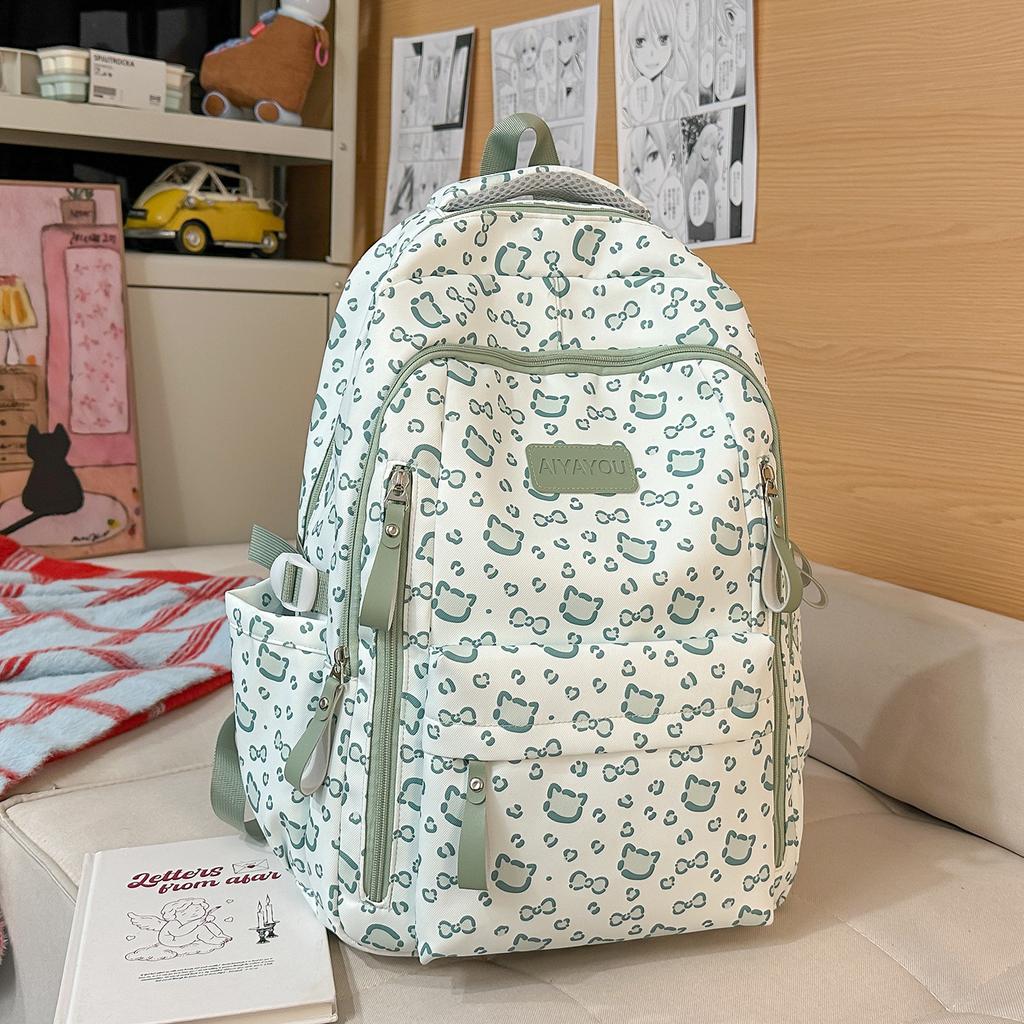 Schoolbag high-value backpack female Japanese ins sweet and cute cartoon print primary and secondary school students 3rd to 5th grade backpack