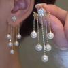 Luxury Pearl Tassel Earrings, Fashionable And Versatile Design, High-End Earrings, Daily Dating Accessories