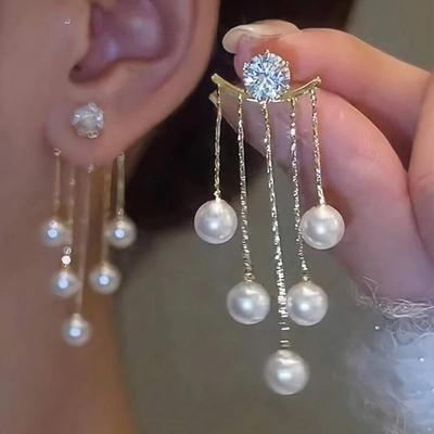 Luxus Perlen-Quastenohrringe, Modisches und Vielseitiges Design, Hochwertige Ohrringe, Tägliche Dating-Accessoires