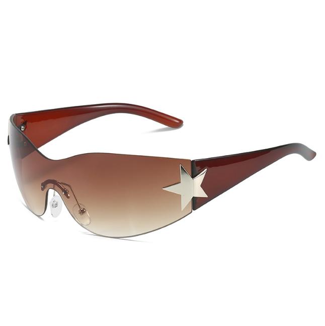 Luxury Brand Punk Sunglasses New Women Men 2000's Wrap Around Sun Glasses UV400 Female Sport Shades Eyewear De Sol Oculos