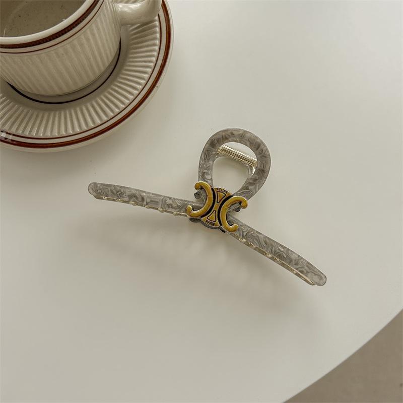 

Элегантная крупная ретро-заколка для волос из ацетата: Изысканная корейская заколка-акула для женщин 13cm