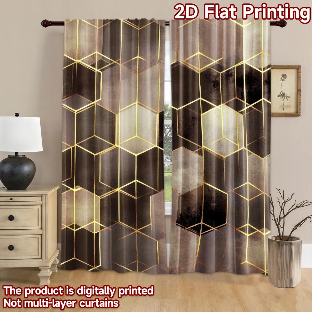 2D flat Photography Backdrop Popular Photography Banner Gold Hexagonal Design 100% Polyester Party & Holiday Decor Use for