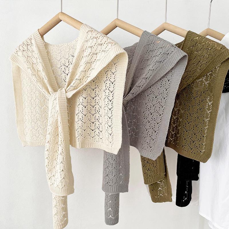 Sommer dünner Schal durchbrochenes High-End-Außenkleid kleines Schulterschal klimatisierter Raum Schulter Wollstrick kleine Weste