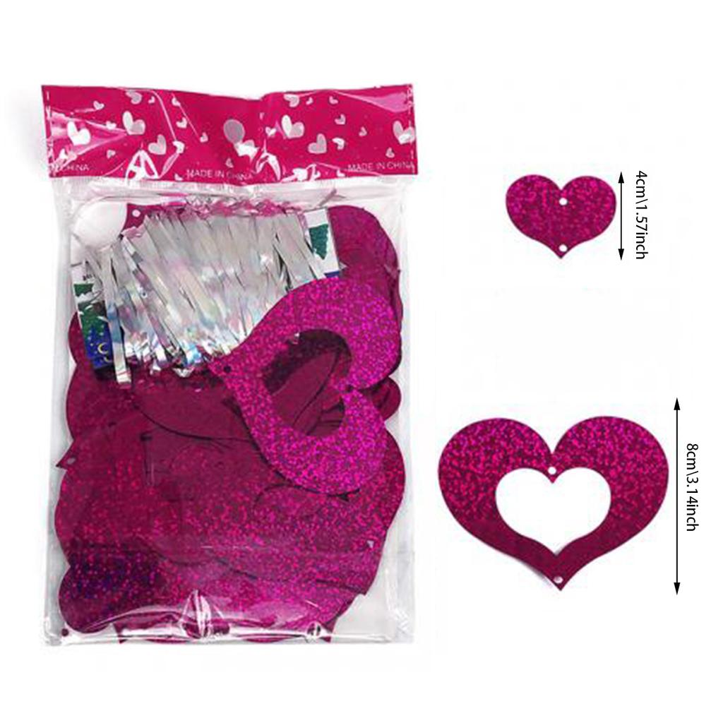 100pcs\bag Valentine's Day Love Pendants (with Lanyard), Wedding and Birthday Party Decorations, Sequin Pendants