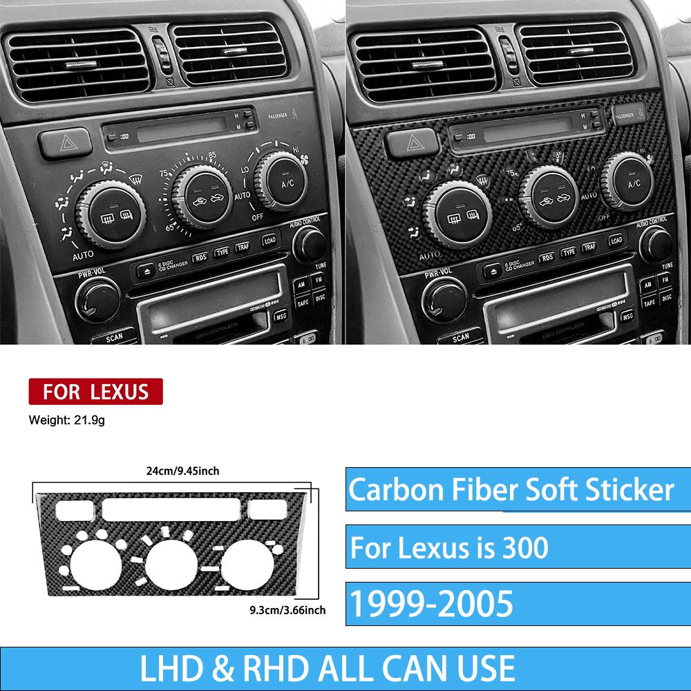 Real Carbon Fiber Car Accessories Gear Shift Set Trim Cover Soft Sticker For Lexus is 300 1999 2000 2001 2002 2003 2004 2005