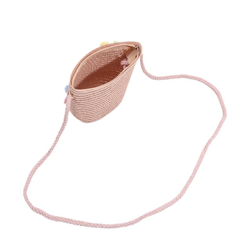 Cute Girls Kids Mini Straw Beach Shoulder Bag Lightweight Summer Crossboy Purse Small Wallet Handbag