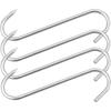 4 Pieces Stainless Steel Meat Hooks, 7/8-Inch 4/8mm S-Hooks, Meat Processing Butcher Hook Pot Hooks