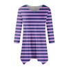 Women's Fashion Casual V-neck Striped Printed Seven-point Sleeve Shirt Belted Loose Comfortable Top